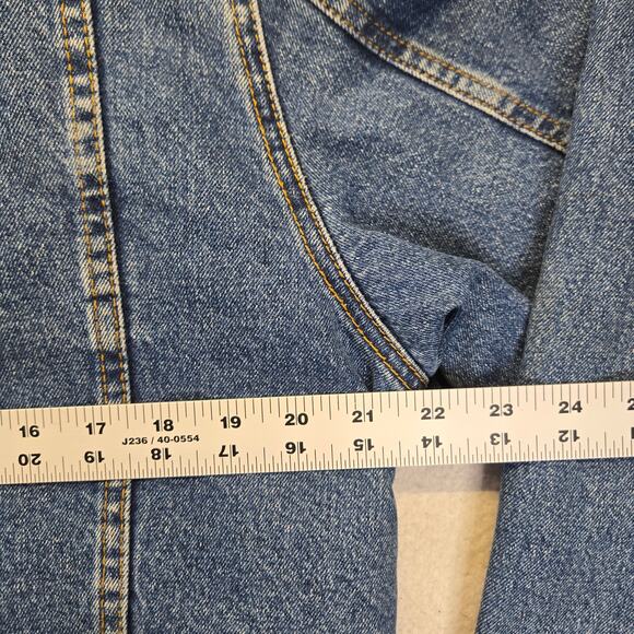 Zara Denim Sherpa Jacket Mens L Blue Fleece Lined Trucker Jean Jacket Coat - Picture 11 of 14